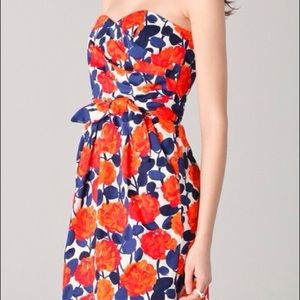 Shoshanna Orange/Navy Floral Tunisia Dress 6